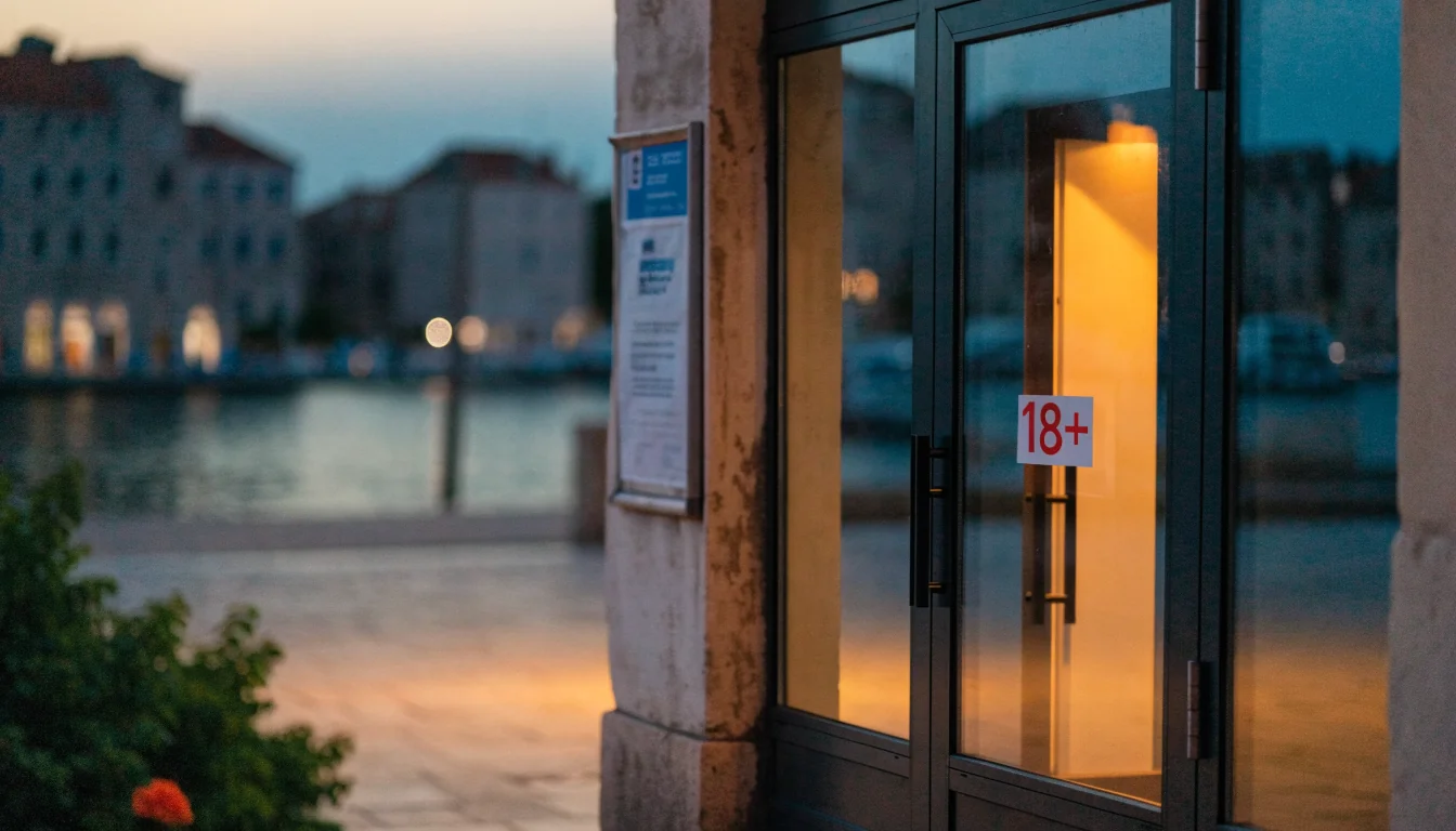 Ruka pruža osobnu iskaznicu na recepciji, provjera dobi